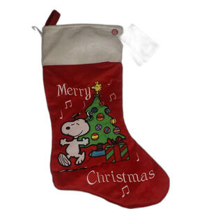 Peanuts Snoopy and Woodstock Musical Christmas Stocking New
